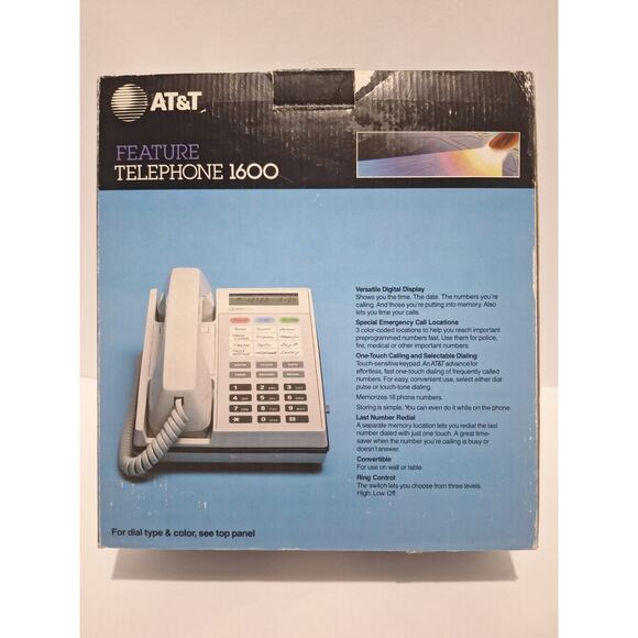 AT&T Feature Telephone 1600 Smokey Pearl – NOS Digital Display Phone- Mint - Picture 6 of 9